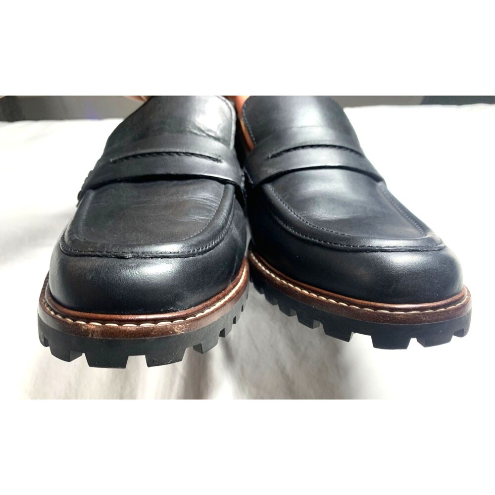 Madewell The Corinne Lugsole Loafer Black Leather Womens 9.5 Shoes Chunky Flats - Picture 4 of 9
